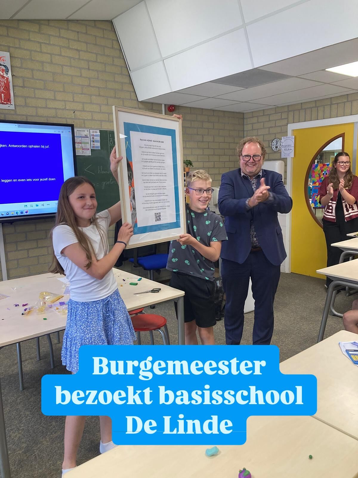 Burgemeester bezoekt basisschool De Linde