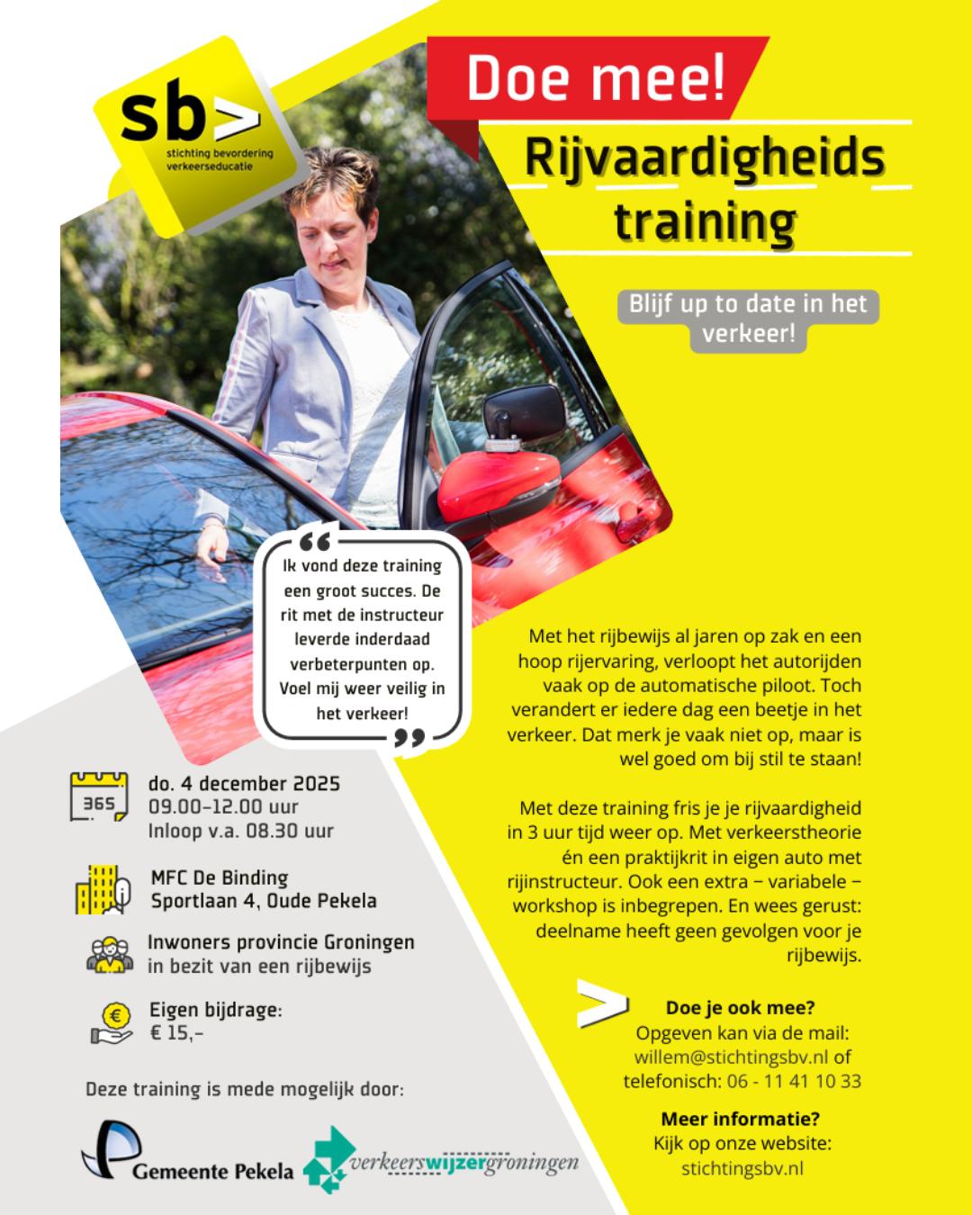 Rijvaardigheidstraining 4 dec
