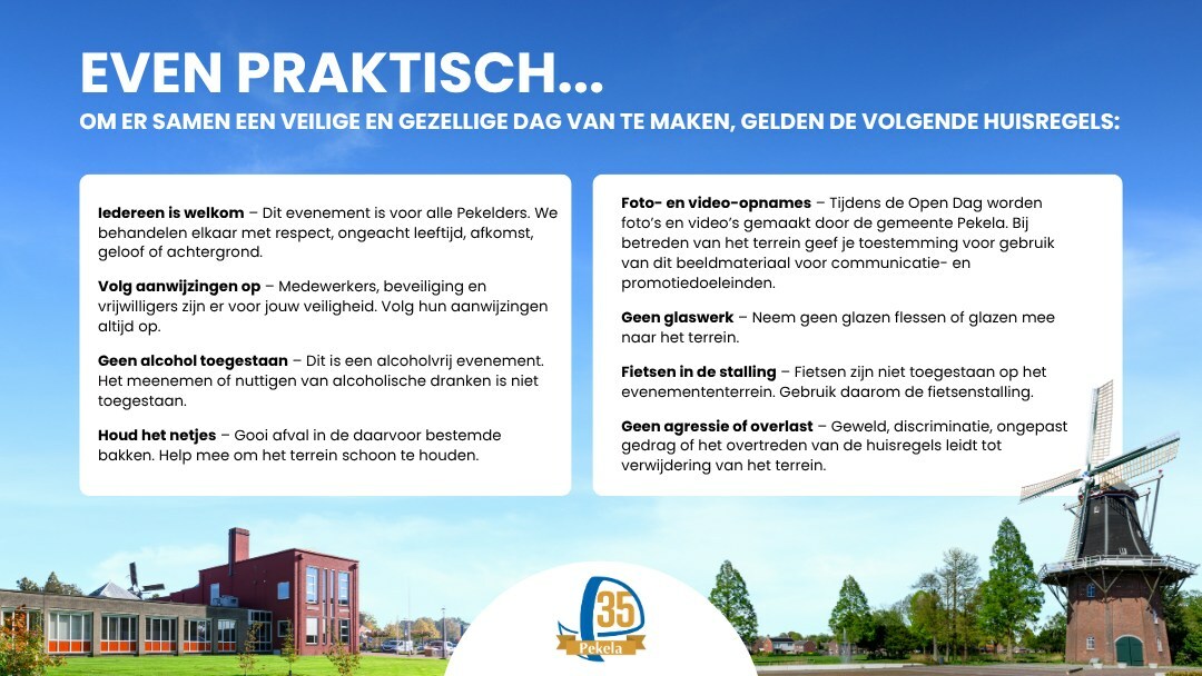 Huisregels Open Dag