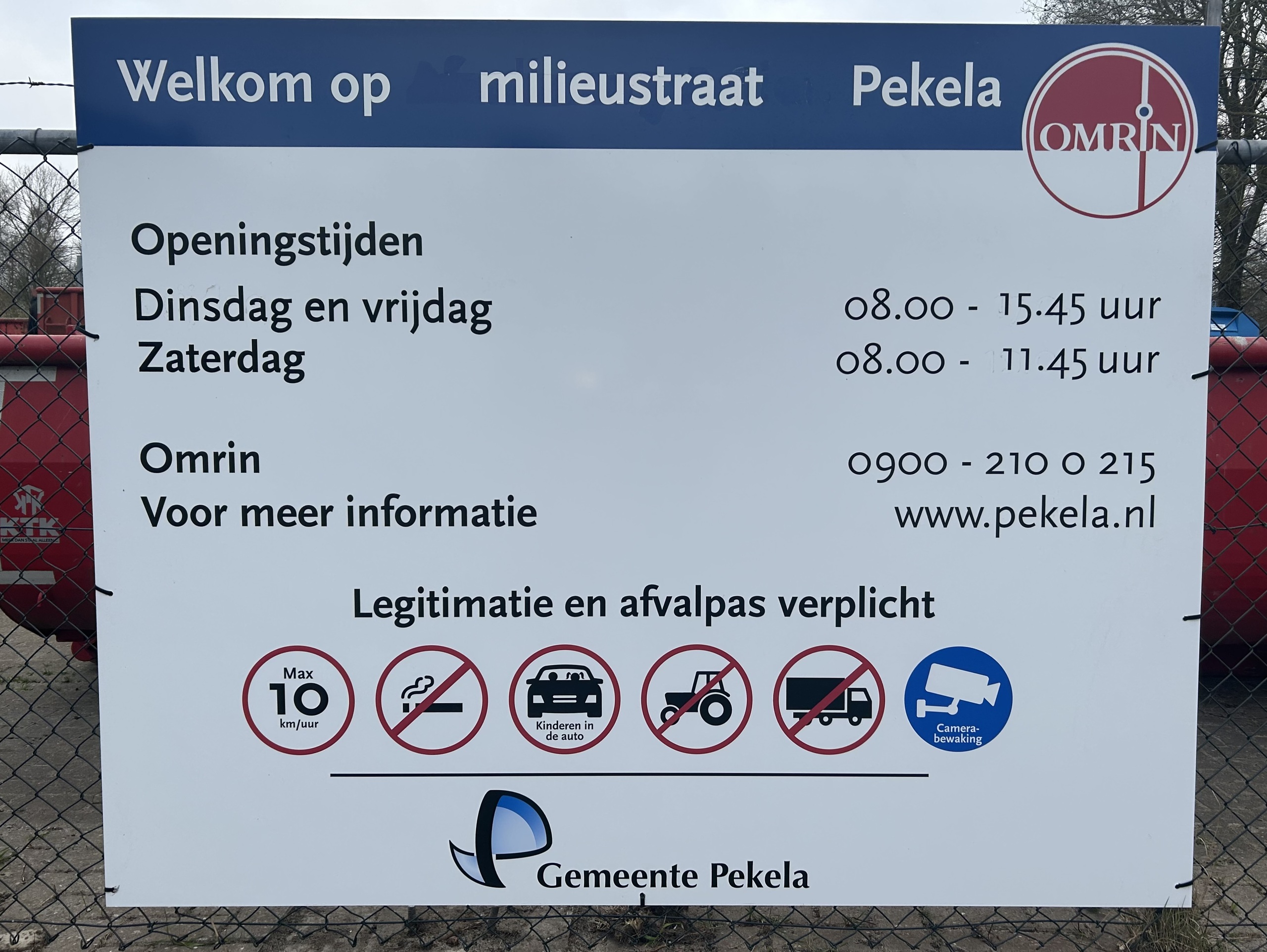Milieustraat bord